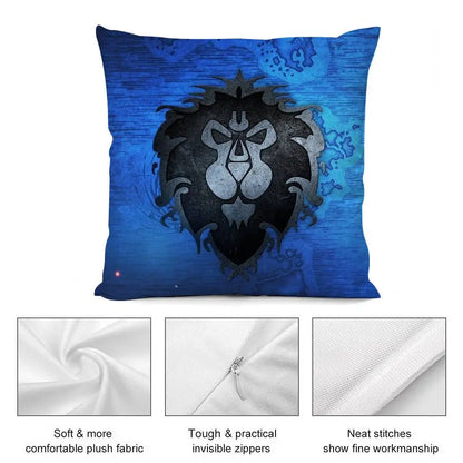 Warcrafts of World W-WOW Game Pillow Case Plush Fabric Soft Double Sided Print Sofa Cushion Cover Throw Pillow Covers
