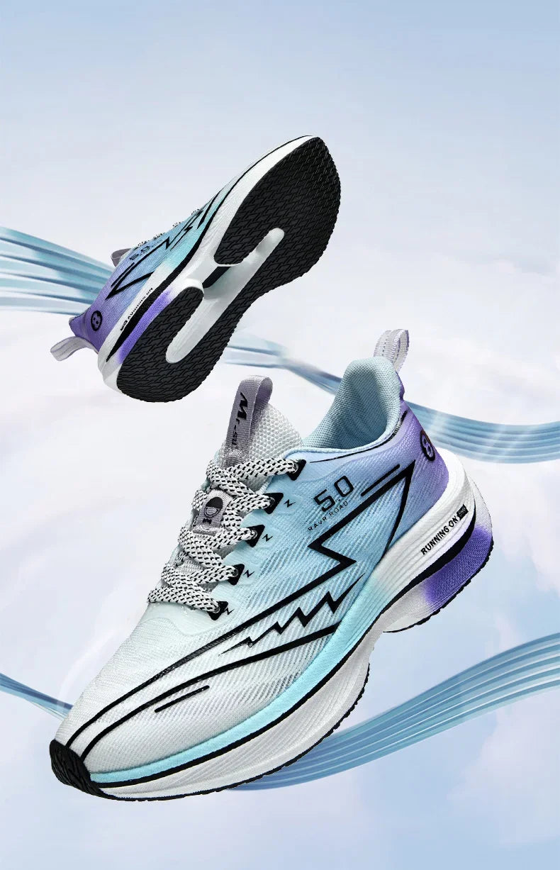 Herren-Sportschuhe – professionelle, gedämpfte Laufschuhe mit Carbonplatte, atmungsaktive Schnür-Sneaker für Freizeit, Marathon und Training