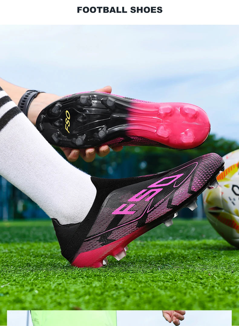 New Men's Soccer Shoes Match Football Boots Non-Slip Boys High-Quality Outdoor Sneakers Grass Cleats Hot-Selling High-Top Light