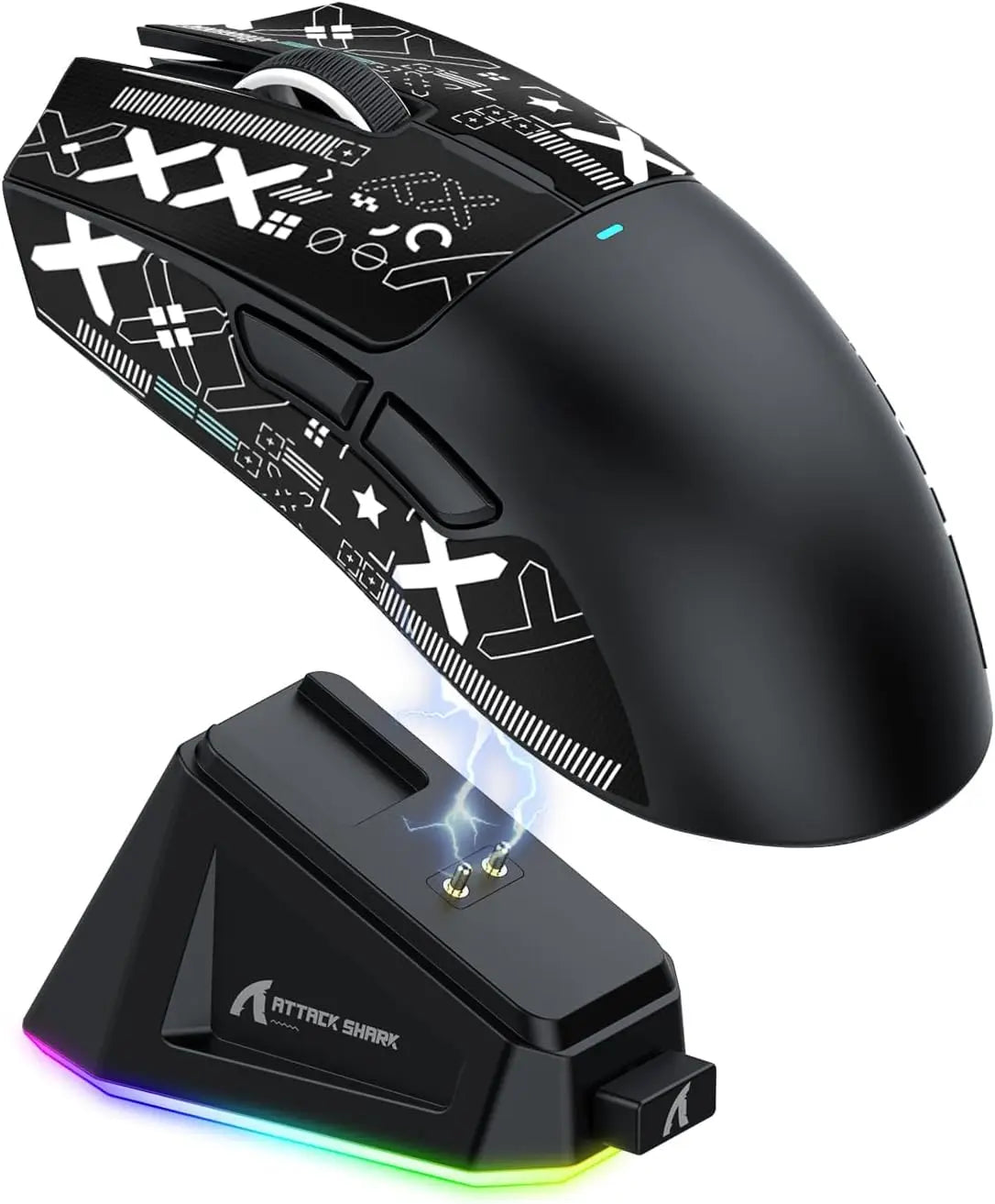 Mouse da gaming wireless ATTACK SHARK X11 con dock di ricarica e sensore gaming PixArt PAW3311, BT/2.4G wireless/cablato