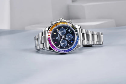Montre pour homme PAGANI DESIGN – Modèle à cadrans colorés, montre-bracelet à quartz de luxe, chronographe équipé d'un mouvement