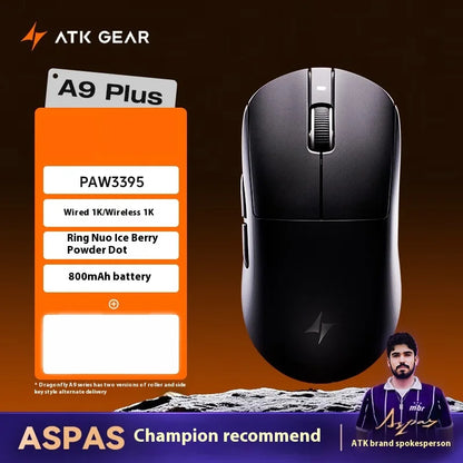 ATK A9 Ultra kabellose Gaming-Maus, Tri-Mode, 8K, 53g, leicht, A9/A9 SE/A9 Plus/A9 Pro Gaming-Maus, E-Sports-PC, personalisiertes Geschenk