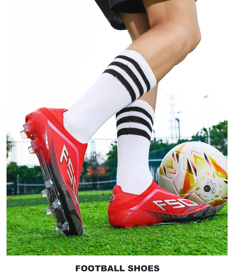 New Men Soccer Shoes Football Boots Non-Slip Boys Sneakers Hot-Selling Grass Cleats High-Quality Match Outdoor High-Top Light