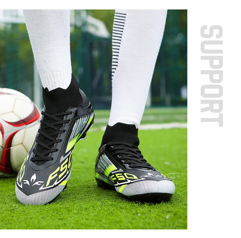 New Men's Football Boots Non-Slip Boys Grass Cleats High-Quality Match Soccer Shoes Hot-Selling Sneakers Outdoor High-Top Light
