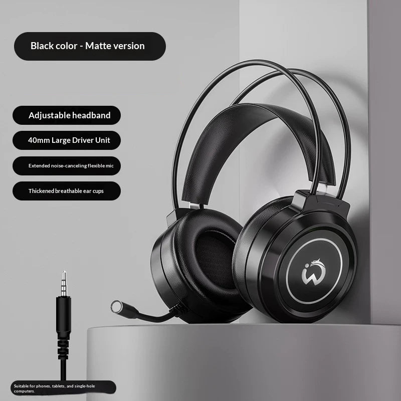 Casque de jeu filaire Paw Hunter T9 avec microphone et éclairage RGB, son surround virtuel 7.1, casque supra-auriculaire pour PC, ordinateur portable et jeux.
