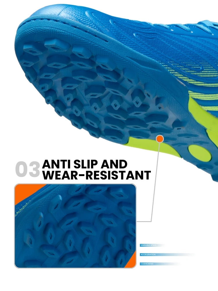 Baasploa Men's Professional Soccer Shoes Outdoor Anti-Slip Training Sport Shoes Male Light Leather Football Boots Chuteira Campo