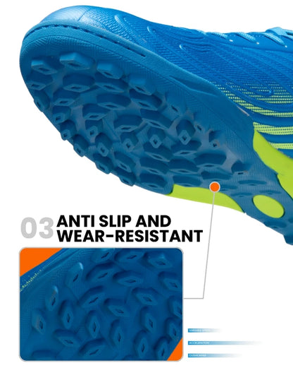 Baasploa Men's Professional Soccer Shoes Outdoor Anti-Slip Training Sport Shoes Male Light Leather Football Boots Chuteira Campo