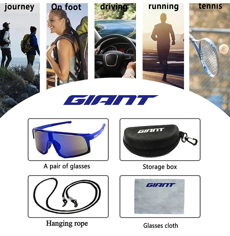Giant Professional Grade Cycling Sunglasses - UV Protection, Anti-Glare, Impact Resistant, Outdoor Sports with case