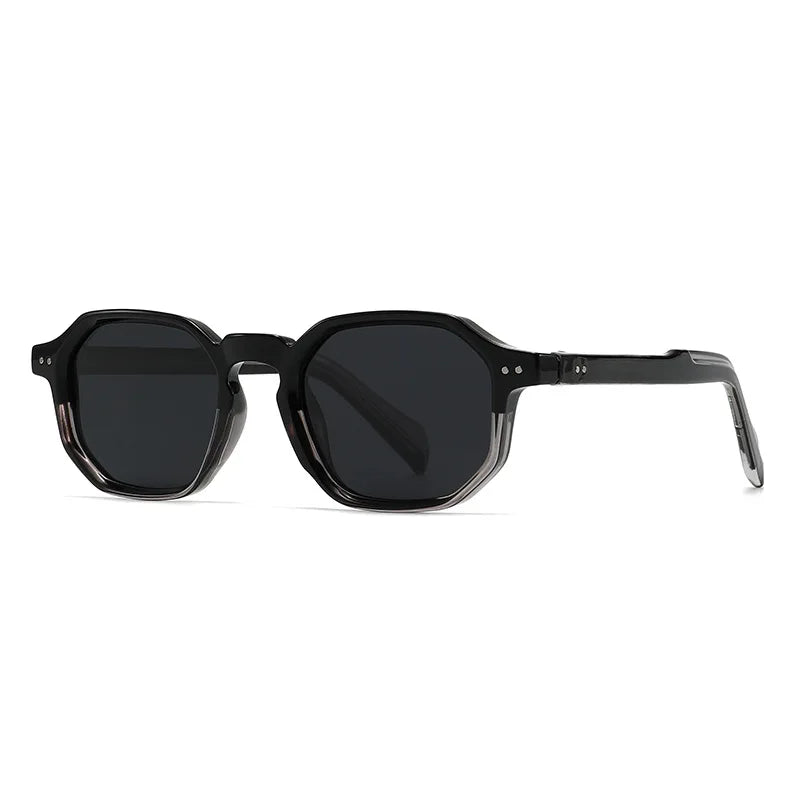 SHAUNA New Polygon Square Men Polarized Sunglasses Retro Rivets Women Blue Green Shades UV400