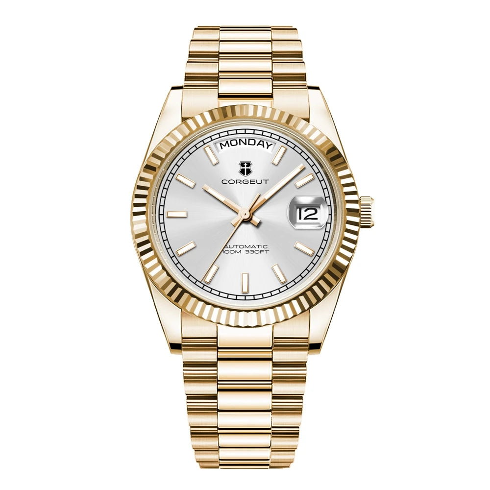 Orologio da uomo Corgeut Luxury 36MM ST1644 automatico meccanico con zaffiro, Relógio Masculino 10BAR, day, swim e dress watch