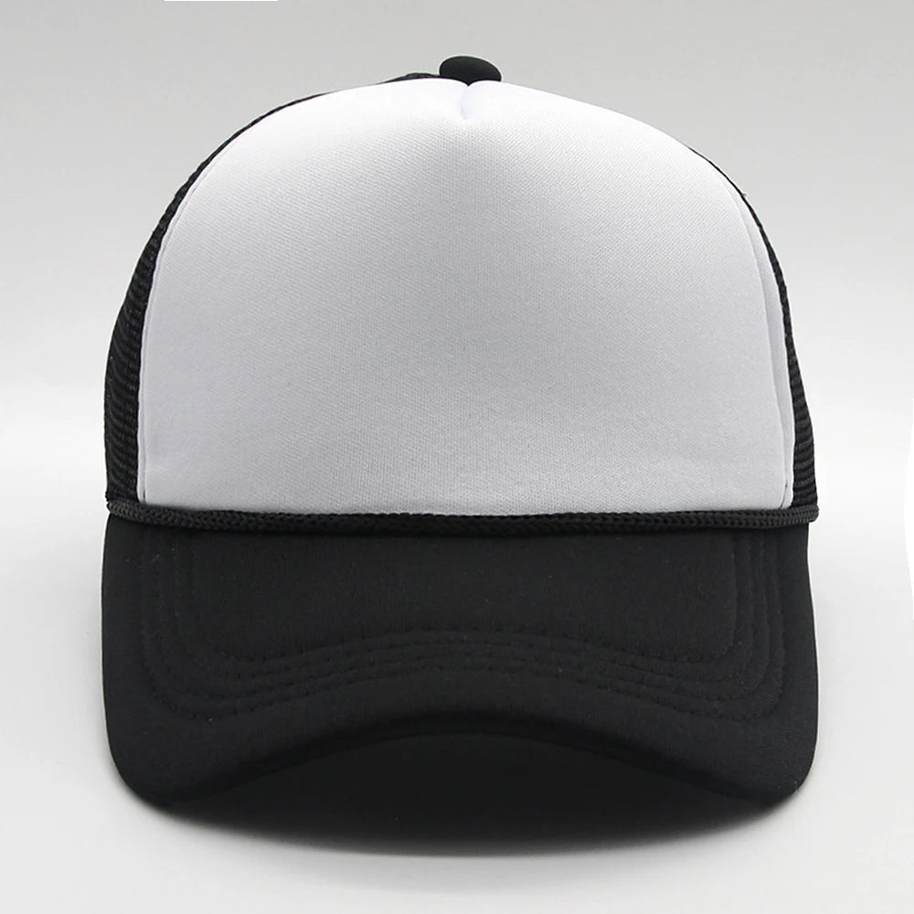 5 panel Trucker Caps Men Women Plain Blank Foam Mesh Baseball Cap With Rope Summer Breathable Outdoor Sport Sun Visor Hats