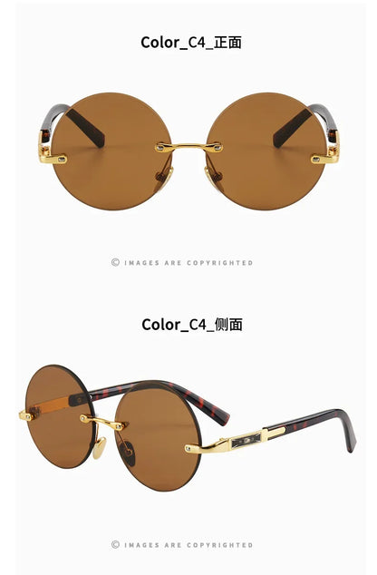 Men's Resin Sunglasses  Frameless UV400 Sunglasses Cool Eye Protection Glasses Summer Decorative Sunglasses