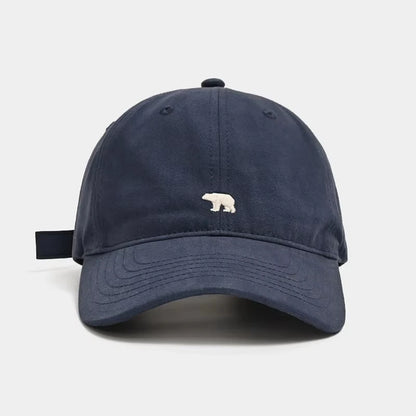 Polar Bear Embroidered Baseball Hats for Men and Women, Wide brims to Show Face, Small Retro Hats, Soft Top Duck Tongue Hats