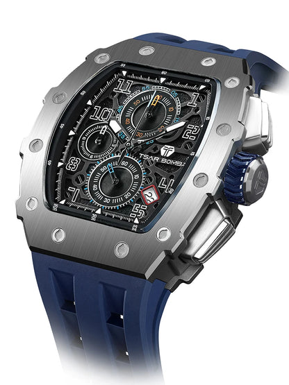 TSAR BOMBA New TB8204 Watch for Men, Japan Quartz Chronograph, 50M Waterproof Wristwatch, Fashion Sport Clock, Luxury Gift