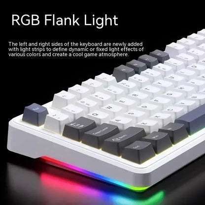 Teclado Mecânico AULA F87 Pro 2.4g/USB/Bluetooth sem fios trimodo, 87 teclas, RGB, PBT, estrutura gasket, 5 camadas de isolamento acústico, teclas completas sem impacto