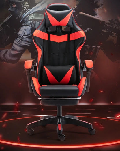 Ergonomic Racing Gaming Chair with Lumbar Support, Adjustable Swivel PU Leather Computer Chair with Headrest for Office & Home