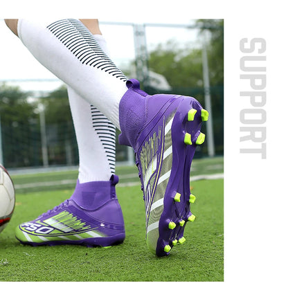 New Men's Football Boots Non-Slip Boys Grass Cleats High-Quality Match Soccer Shoes Hot-Selling Sneakers Outdoor High-Top Light