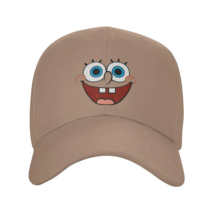 Cappellino da baseball Spongebob con grande volto sorridente, modello "Sun", stile retrò "Trucker" primaverile y2k per coppie, donne, tennis, skate e baseball