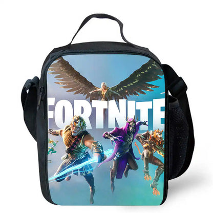Sacos de Almoço para Crianças, Sacos de Piquenique Escolar Cartoon Fort-nite para Meninas e Meninos, Sacos de Almoço Térmicos para Crianças, Portáteis e Leves