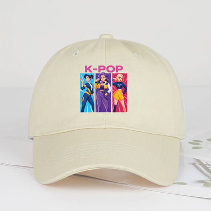 K-POP Girl Group Cartoon Baseball Cap Men Women Casual Adjustable Vintage Dad Hat Y2K Kpop Fan Sun Hat