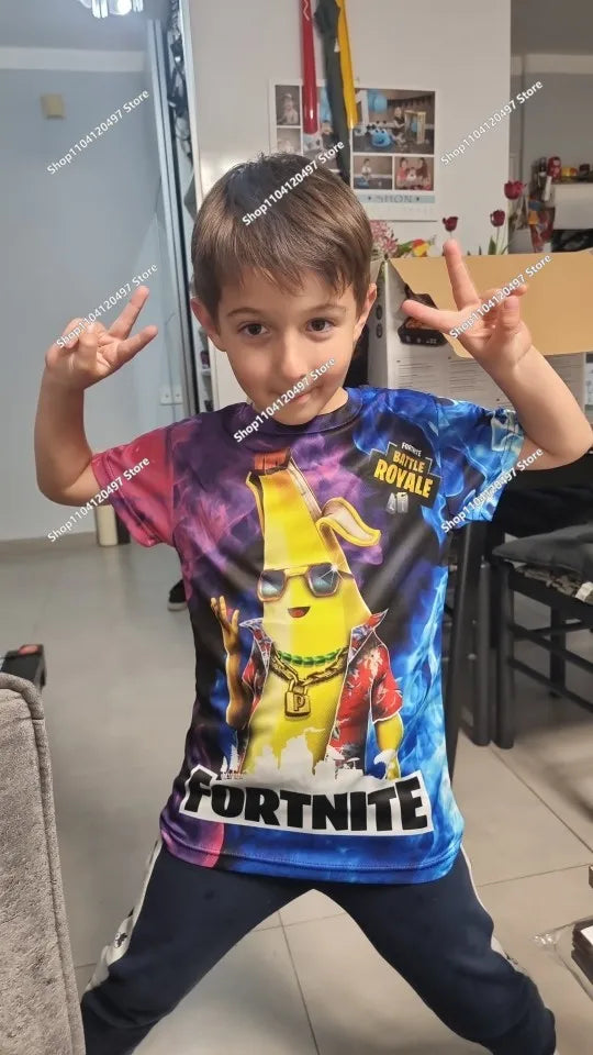 Sudadera con capucha casual estampada para hombre, mujer y niños Fortnite Couple Wear, para estudiantes, deportes al aire libre, manga larga sencilla