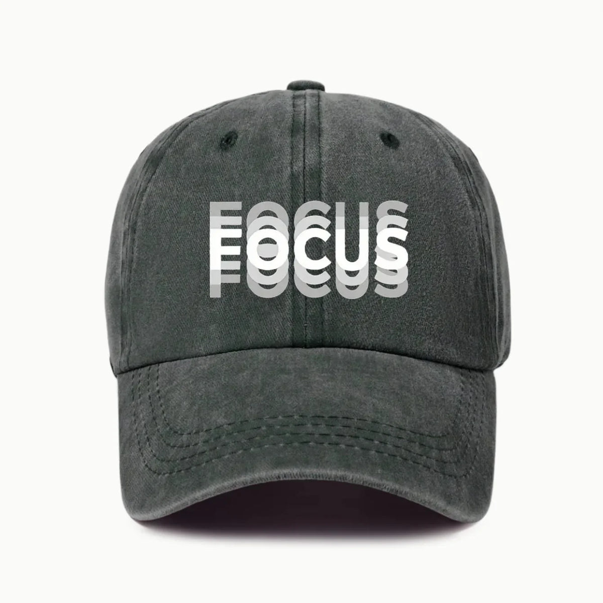 FOCUS – kšiltovka z prané bavlny s potiskem, nastavitelná, klasický styl, sportovní kšiltovka typu „duckbill“ pro muže i ženy