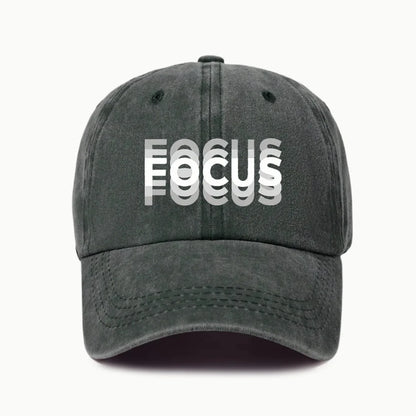 FOCUS – kšiltovka z prané bavlny s potiskem, nastavitelná, klasický styl, sportovní kšiltovka typu „duckbill“ pro muže i ženy