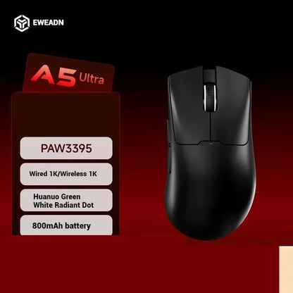 EWEADN A5 Pro Ultra wireless Lightweight Mouse Three-mode Paw3395/3311 22K/26KDPI Low Latency Gaming Mouse