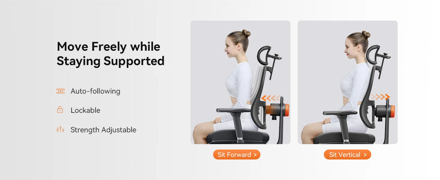 NEWTRAL MagicH-BPro Ergonomic Office Chair with Footrest, Auto-Following Backrest, Adjustable Lumbar Support, Executive Mesh Chair