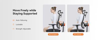 NEWTRAL MagicH-BPro Ergonomic Office Chair with Footrest, Auto-Following Backrest, Adjustable Lumbar Support, Executive Mesh Chair