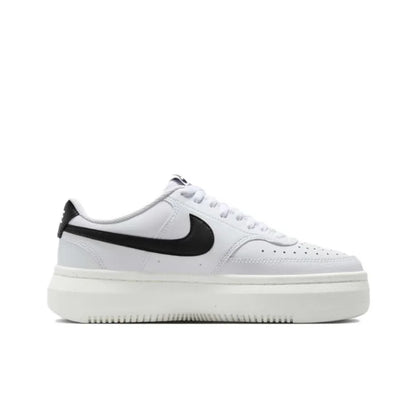 Ténis de basquetebol de cano baixo Nike Court Vision Alta para mulher, macios e confortáveis, resistentes, branco/preto DZ5394-107