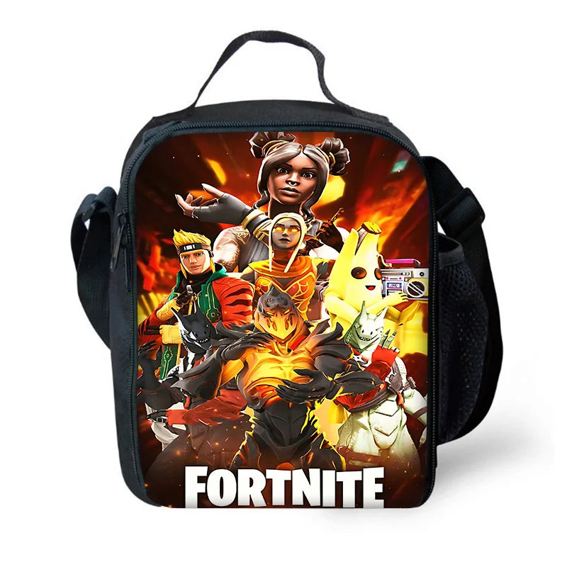 Hot Game Design Child Backpacks F-FortniteS Lunch Bag Pencil Case, Pupil Large Capacity School Bags for Boys and Girls, Best Gift