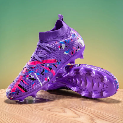 Nouvelles chaussures de football pour hommes, chaussures de sport professionnelles pour l'extérieur, antidérapantes, chaussures d'entraînement, baskets, chaussures de football pour terrain gazonné, ultralégères, unisex