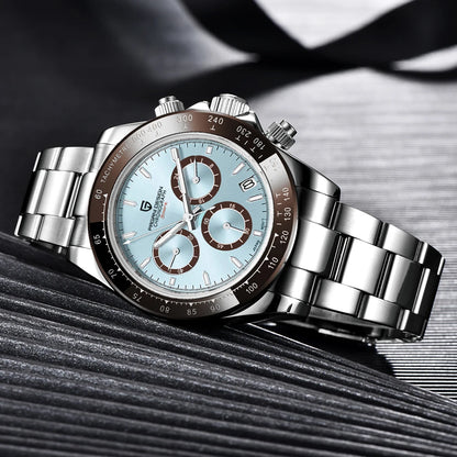 Montre pour homme PAGANI DESIGN – Modèle à cadrans colorés, montre-bracelet à quartz de luxe, chronographe équipé d'un mouvement