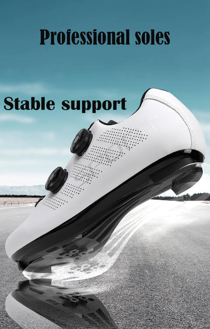 Ultra-Light Cycling Shoes, Breathable and Lightweight, SPD-Compatible Hard Soles for Road Mountain Bike Competition Training
