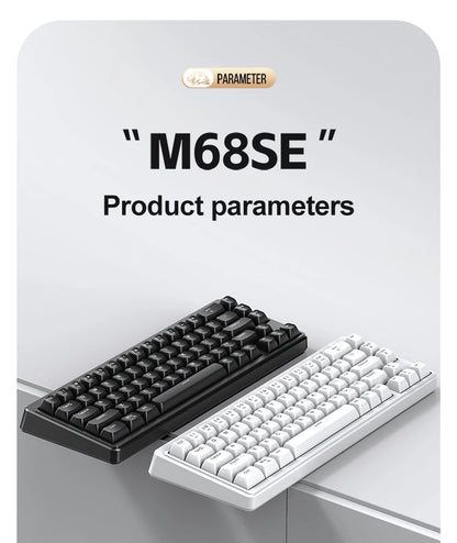 FREEWOLF M68SE tastiera mini cablata a 68 tasti, retroilluminazione RGB, Type-C, layout 68%, compatta, per gaming, ufficio, PC e laptop