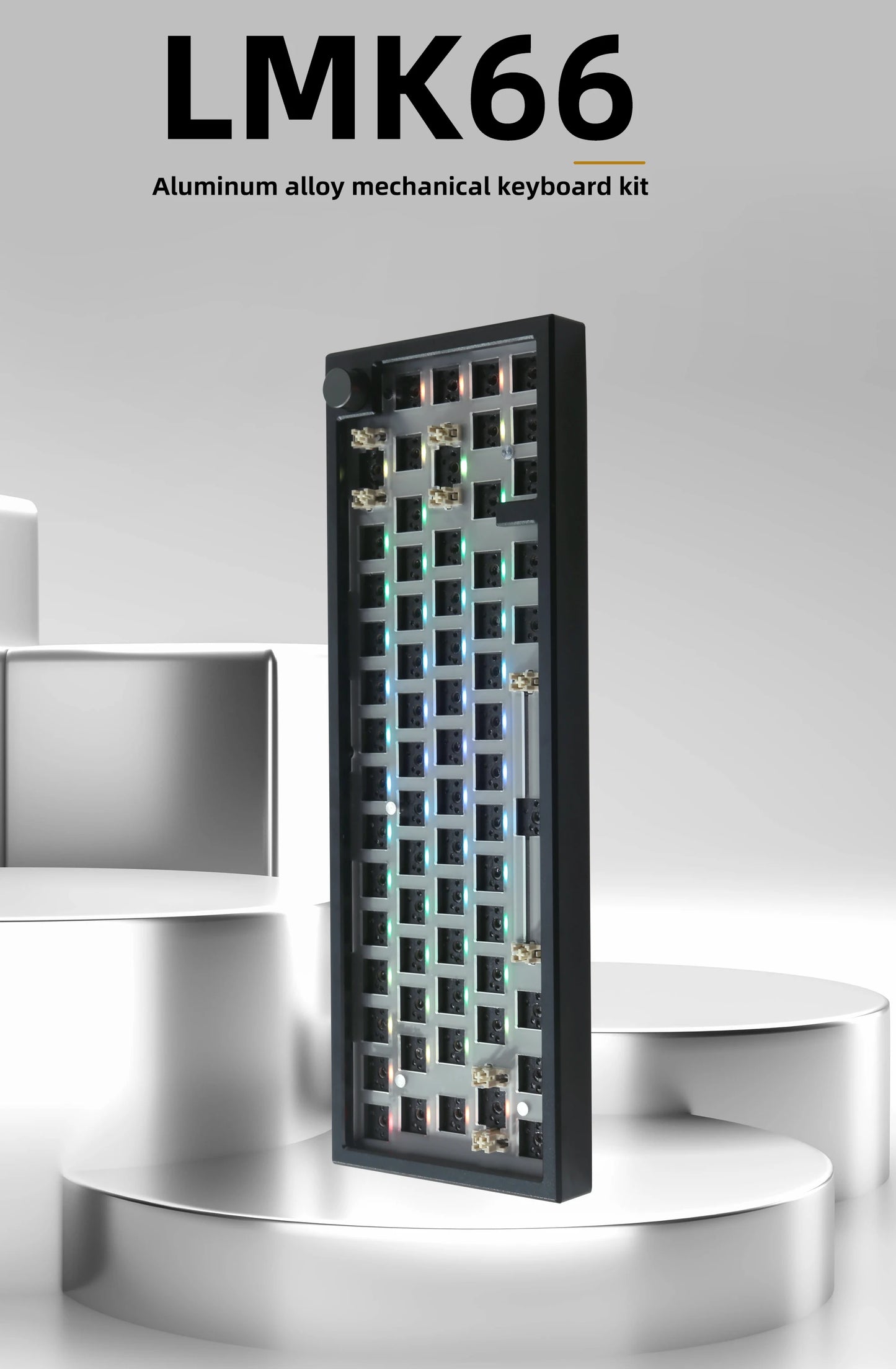 ZUOYA LMK66 3 Mode Mechanical Keyboard Kit Aluminum Wireless Gaming Keyboard 60% Bluetooth 2.4G RGB Hotswap Gasket Structure