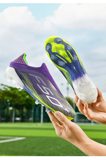 Męskie trampki z kolcami do trawy – wysokiej jakości buty piłkarskie do futsalu i piłki nożnej, antypoślizgowe, do użytku w pomieszczeniach, bestsellerowe, z wysoką cholewką, do użytku na zewnątrz