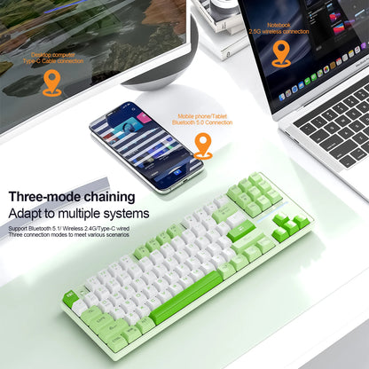 Teclado mecánico inalámbrico Bluetooth SMAILWOLF MK87 para gaming e-sports, teclas completas, hot-swap, teclado personalizable