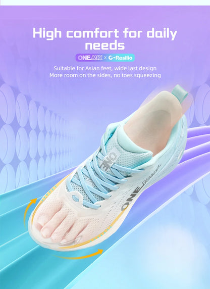 Zapatillas de running casual ONEMIX transpirables de verano para jogging, calzado deportivo ligero para hombre y mujer, gimnasio y exterior, con amortiguación
