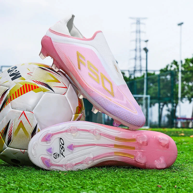 New Men's Soccer Shoes Grass Cleats High-Quality Match Outdoor Football Boots Non-Slip Boys Sneakers Hot-Selling High-Top Light