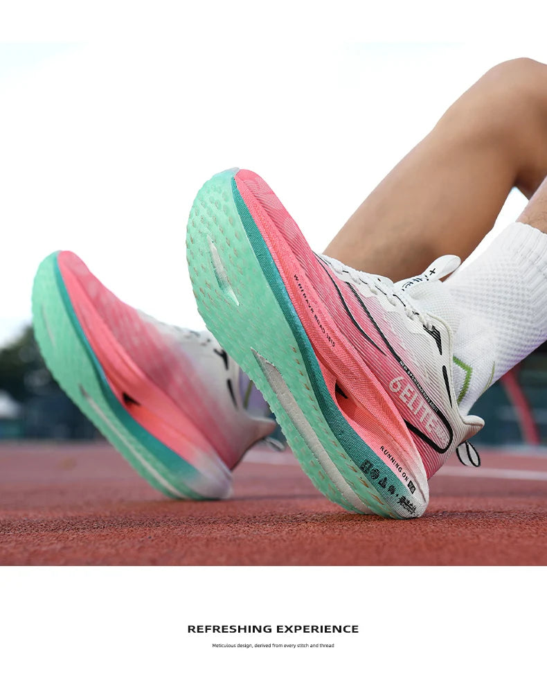 Men’s Running Shoes with Carbon Board, Specialty Marathon Sports, Breathable, Lightweight, Comfortable Women’s Athletic Non-Skid Sneakers