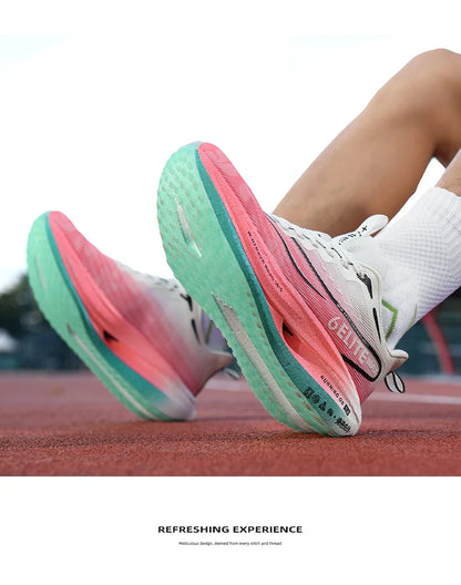 Men’s Running Shoes with Carbon Board, Specialty Marathon Sports, Breathable, Lightweight, Comfortable Women’s Athletic Non-Skid Sneakers