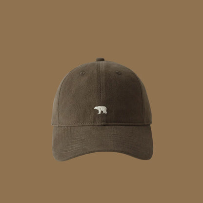 Polar Bear Embroidered Baseball Hats for Men and Women, Wide brims to Show Face, Small Retro Hats, Soft Top Duck Tongue Hats
