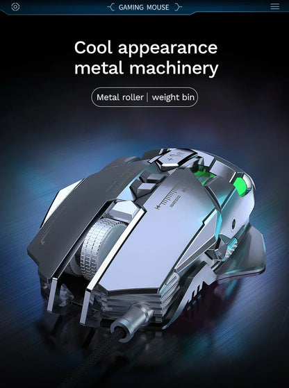 RGB 6400 DPI magnetinė laidinė mechaninė pelė su „pasidaryk pats“ atsvaru, skirta e. sporto žaidimams PC