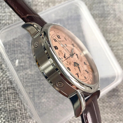 Automatikuhr für Herren, Multifunktionsanzeige für Datum, Tag, Monat und Jahr, 316L mechanische Herrenuhr, poliertes Gehäuse, Tag-/Nachtanzeige, 42mm