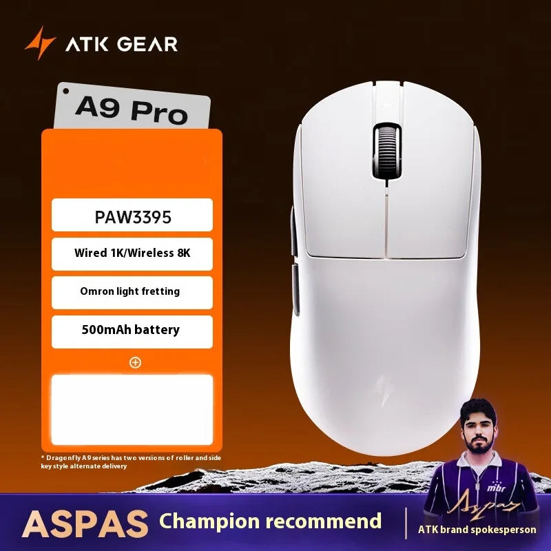 ATK A9 Ultra kabellose Gaming-Maus, Tri-Mode, 8K, 53g, leicht, A9/A9 SE/A9 Plus/A9 Pro Gaming-Maus, E-Sports-PC, personalisiertes Geschenk