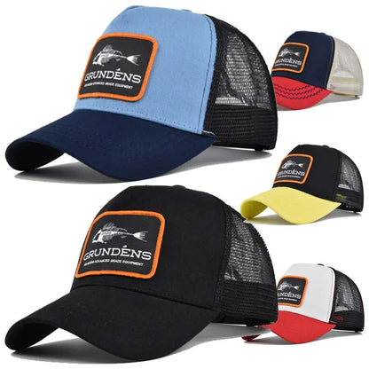 High Quality Fish Bone Cartoon Snapback Baseball Cap Hip Hop Dad Mesh Hat Trucker Hat Outdoor Sports Cycling Travel Sun Hat