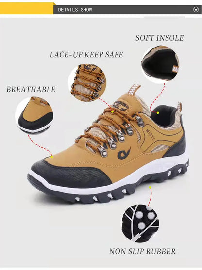 Men's EVA Hiking Shoes Waterproof Anti-Slip Leather Outdoor Sports Shoes for Camping Running Jogging 2025 New