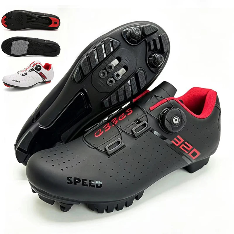 Sapatilhas de ciclismo MTB novas para homem, sapatilhas desportivas de ciclismo com sistema de bloqueio automático, estrada e velocidade, sapatilhas de ciclismo para mulher compatíveis com cleats SPD